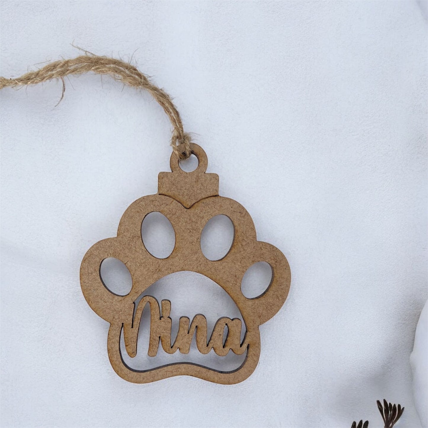 BOLA HUELLA PERRO MADERA