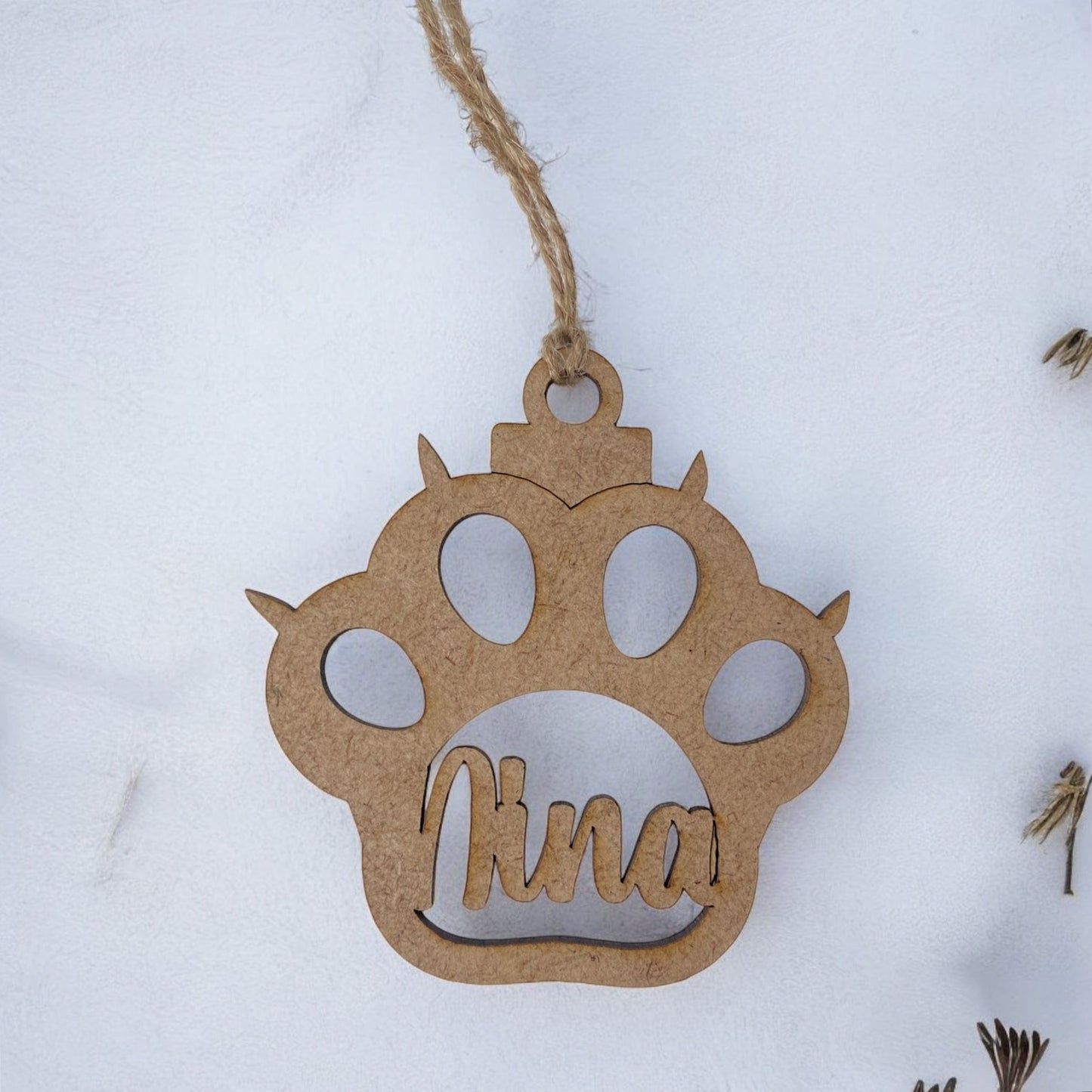 BOLA HUELLA GATO MADERA