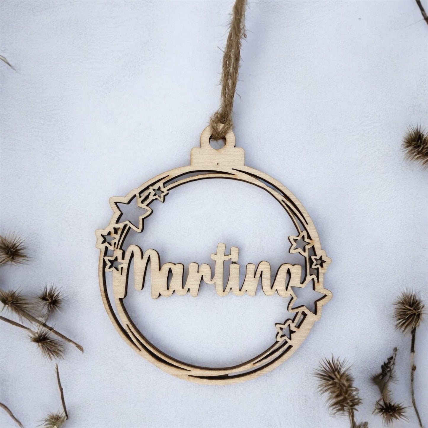 BOLA ESTRELLITAS MADERA CLARITA