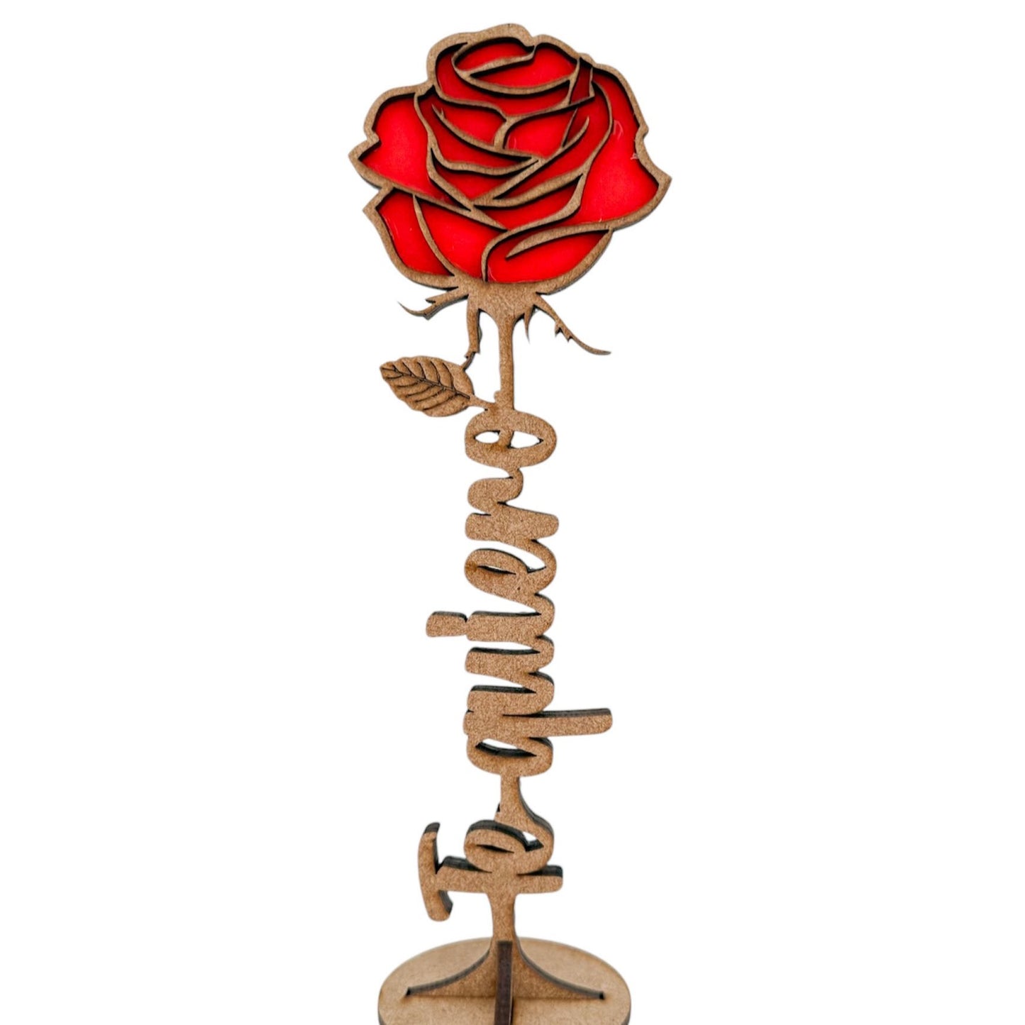 ROSA DE MADERA Y METACRILATO- UN REGALO ÚNICO Y ESPECIAL