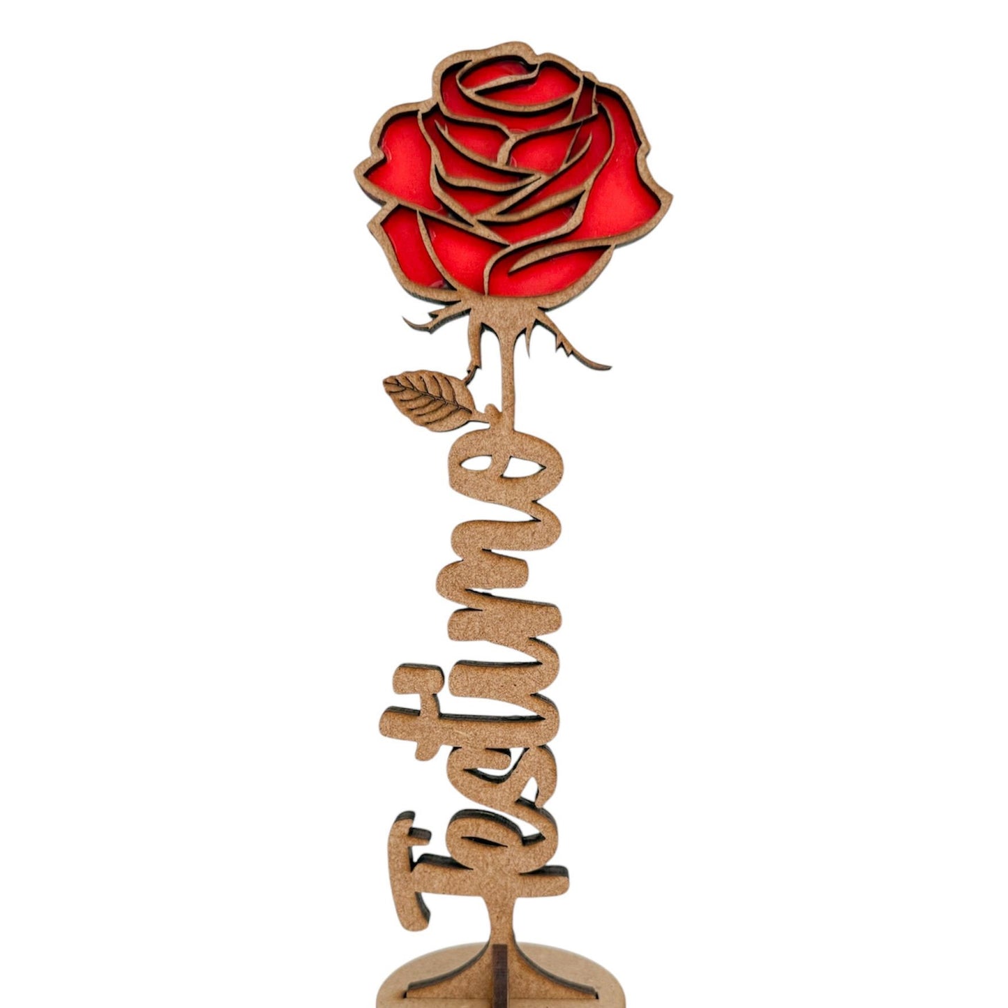 ROSA DE MADERA Y METACRILATO- UN REGALO ÚNICO Y ESPECIAL