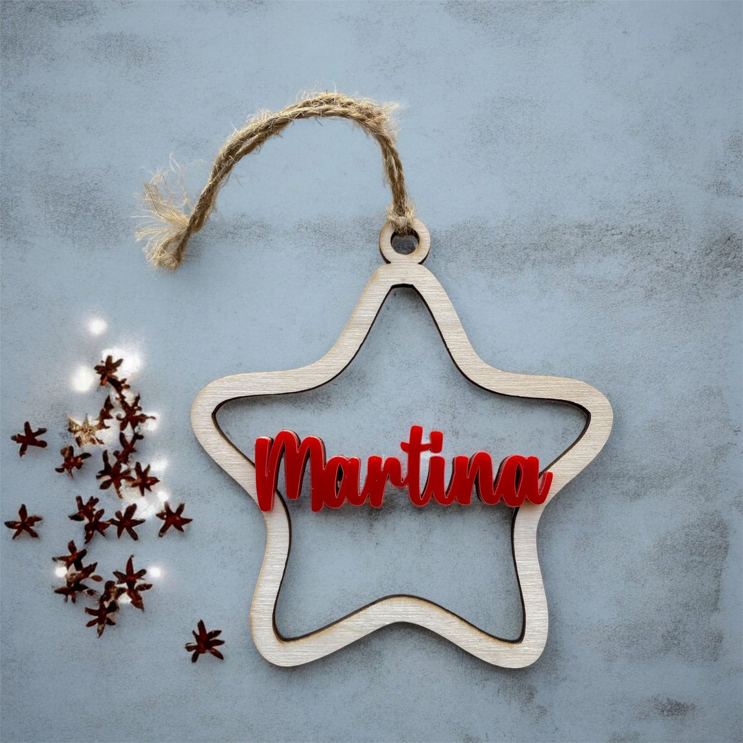 BOLA ESTRELLA MADERA CLARITA NOMBRE COLORES