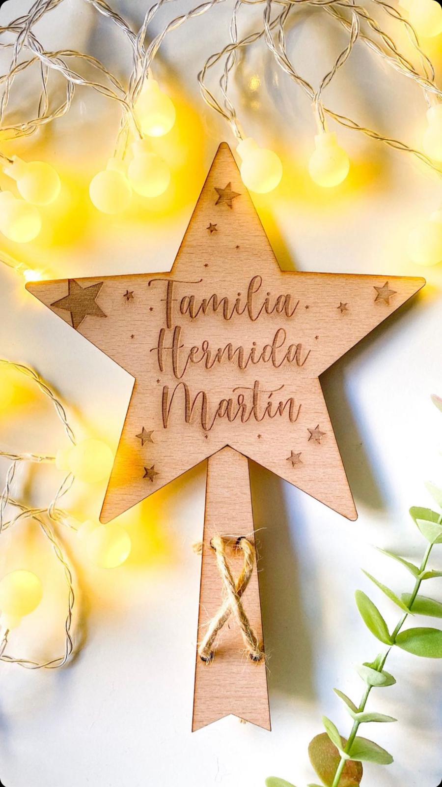 ESTRELLA ÁRBOL NAVIDAD MADERA