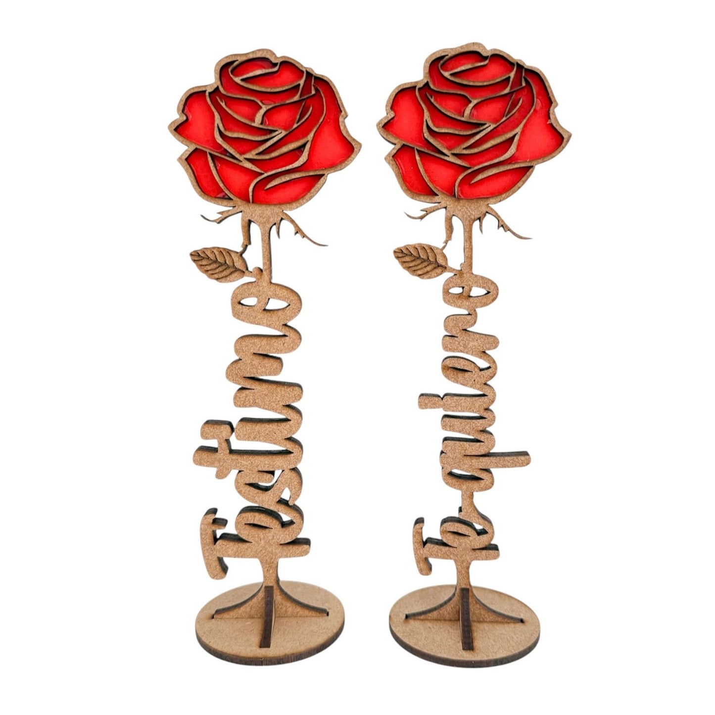 ROSA DE MADERA Y METACRILATO- UN REGALO ÚNICO Y ESPECIAL