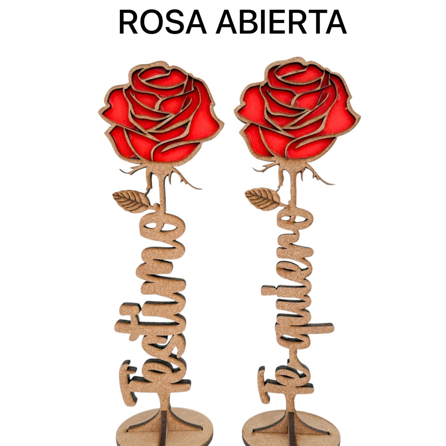 ROSA DE MADERA Y METACRILATO- UN REGALO ÚNICO Y ESPECIAL