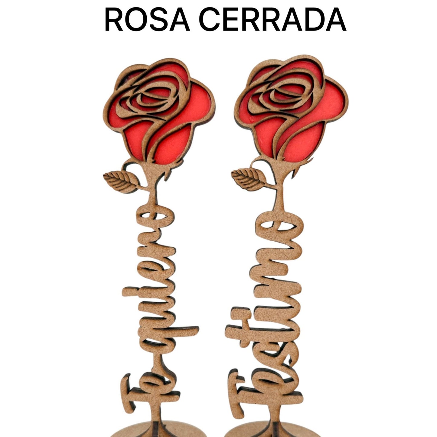 ROSA DE MADERA Y METACRILATO- UN REGALO ÚNICO Y ESPECIAL
