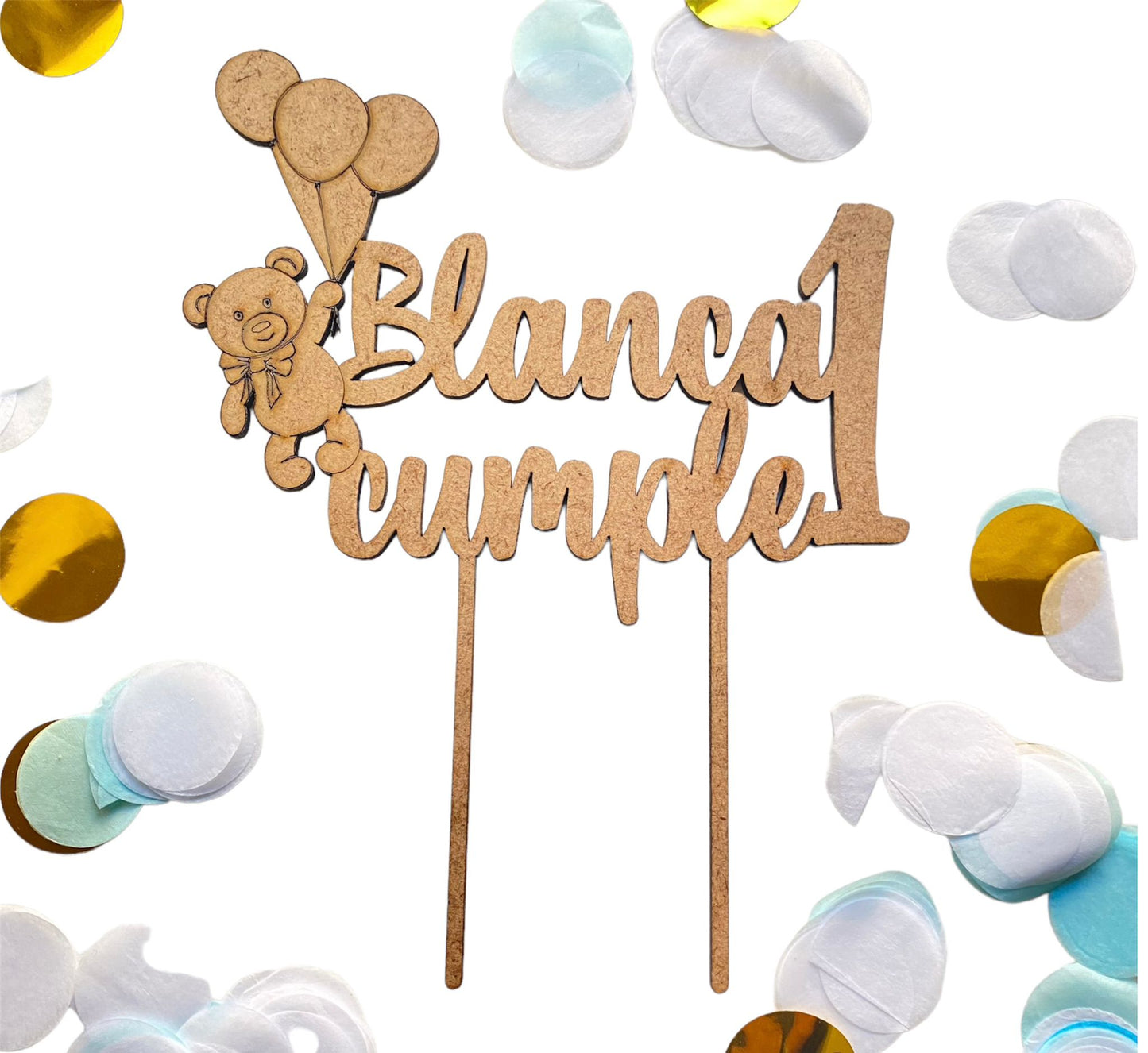 Cake Topper OSITO de madera personalizado