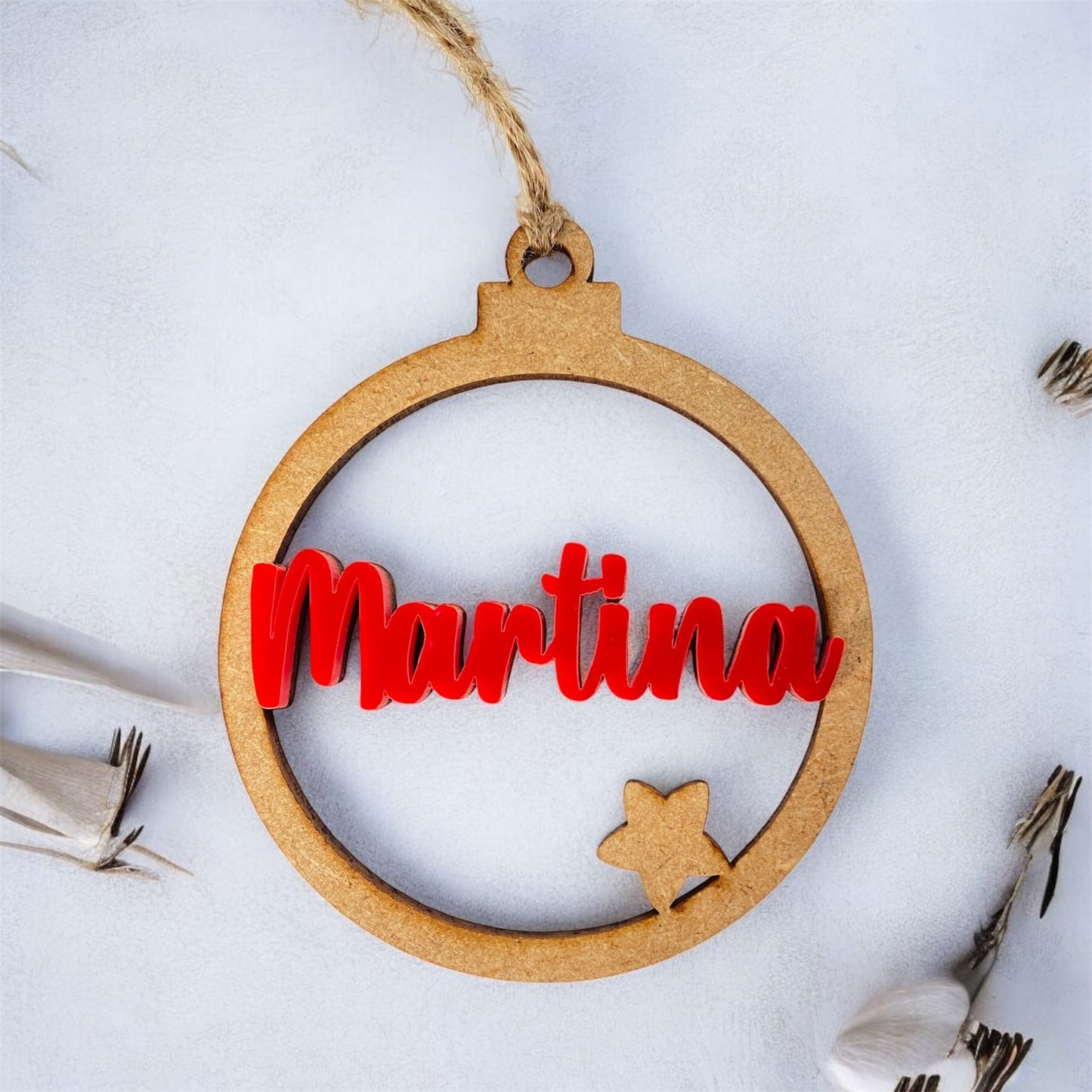 BOLA ESTRELLA MINI MADERA NOMBRE COLORES