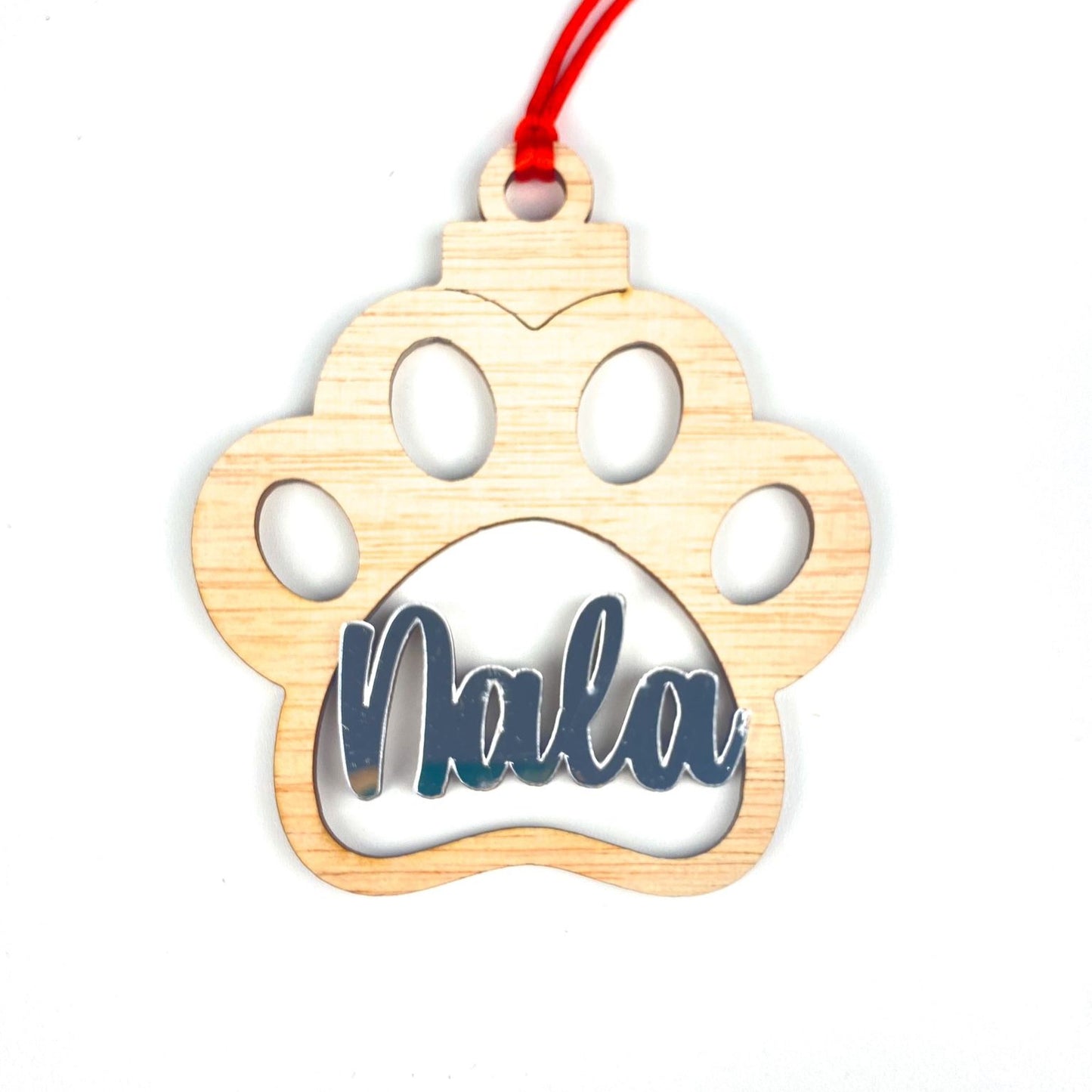 BOLA HUELLA PERRO MADERA CLARITA NOMBRE COLORES