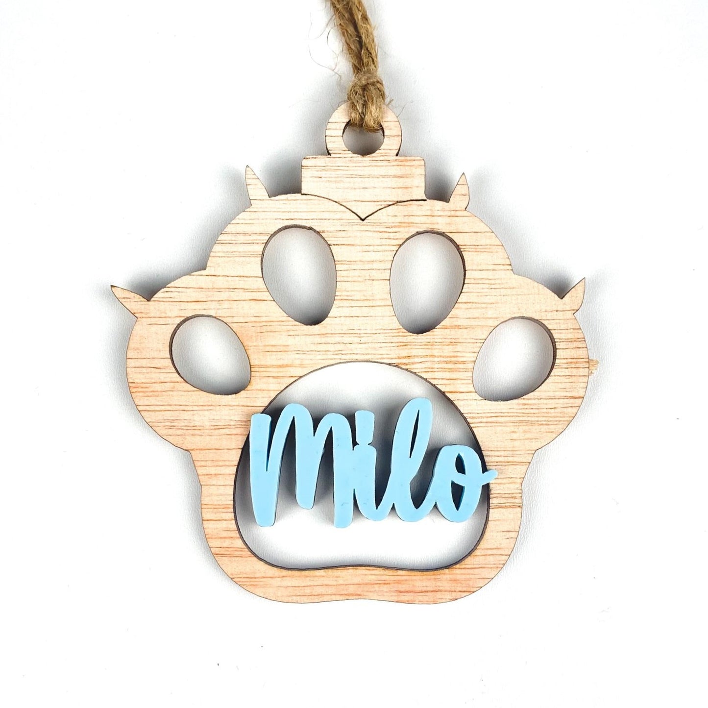 BOLA HUELLA GATO MADERA CLARITA NOMBRE COLORES