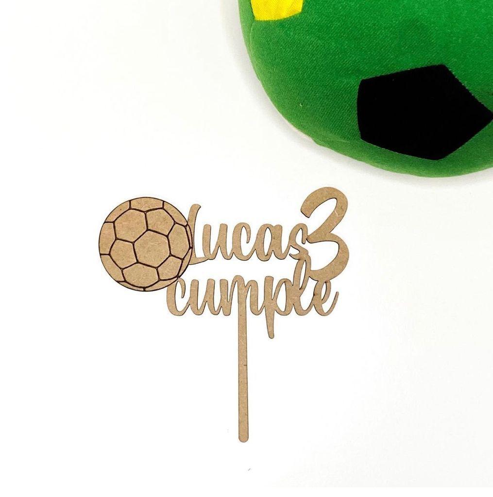 Cake Topper PELOTA/BALÓN de madera personalizado