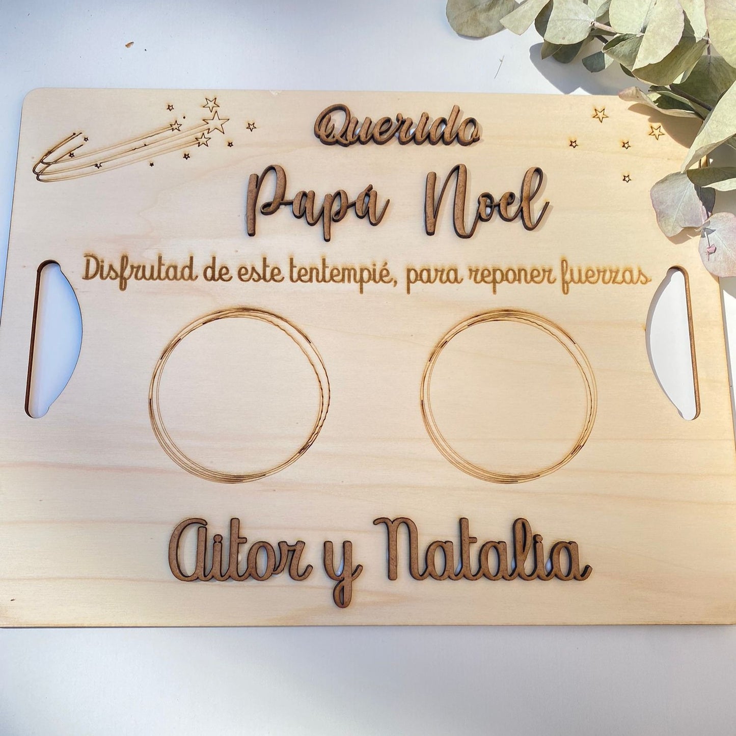 BANDEJA MADERA PAPÁ NOEL PERSONALIZADA