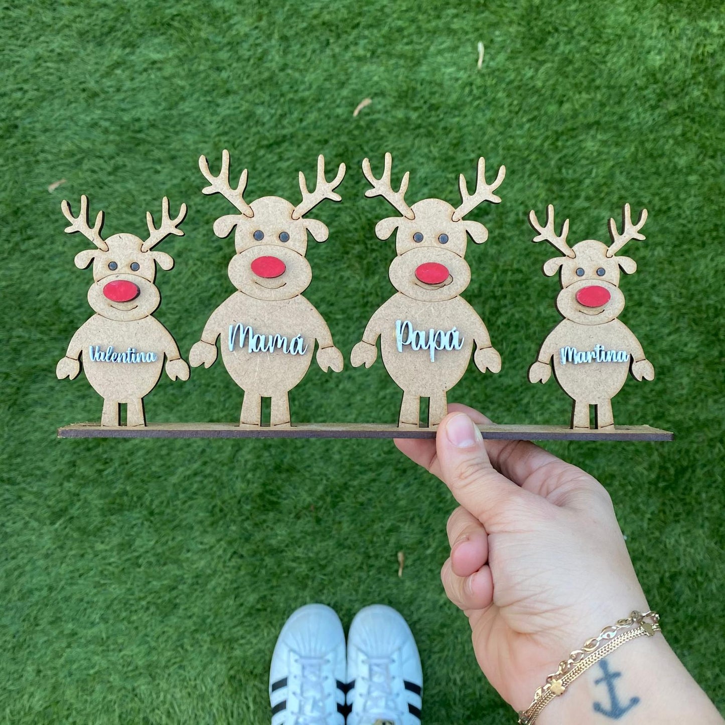 RENOS NAVIDEÑOS DECORATIVOS PERSONALIZADOS DE MADERA