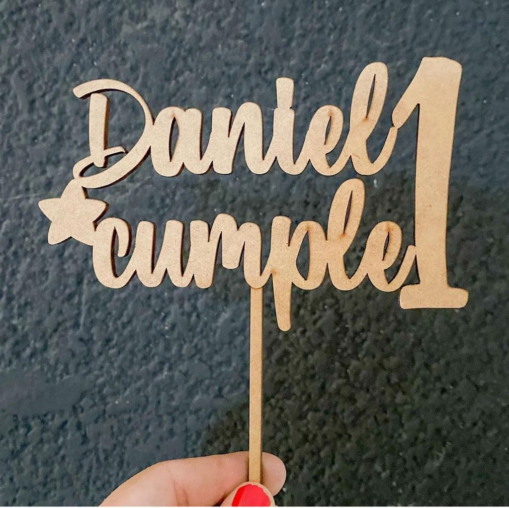 Cake Topper ESTRELLA en madera personalizado