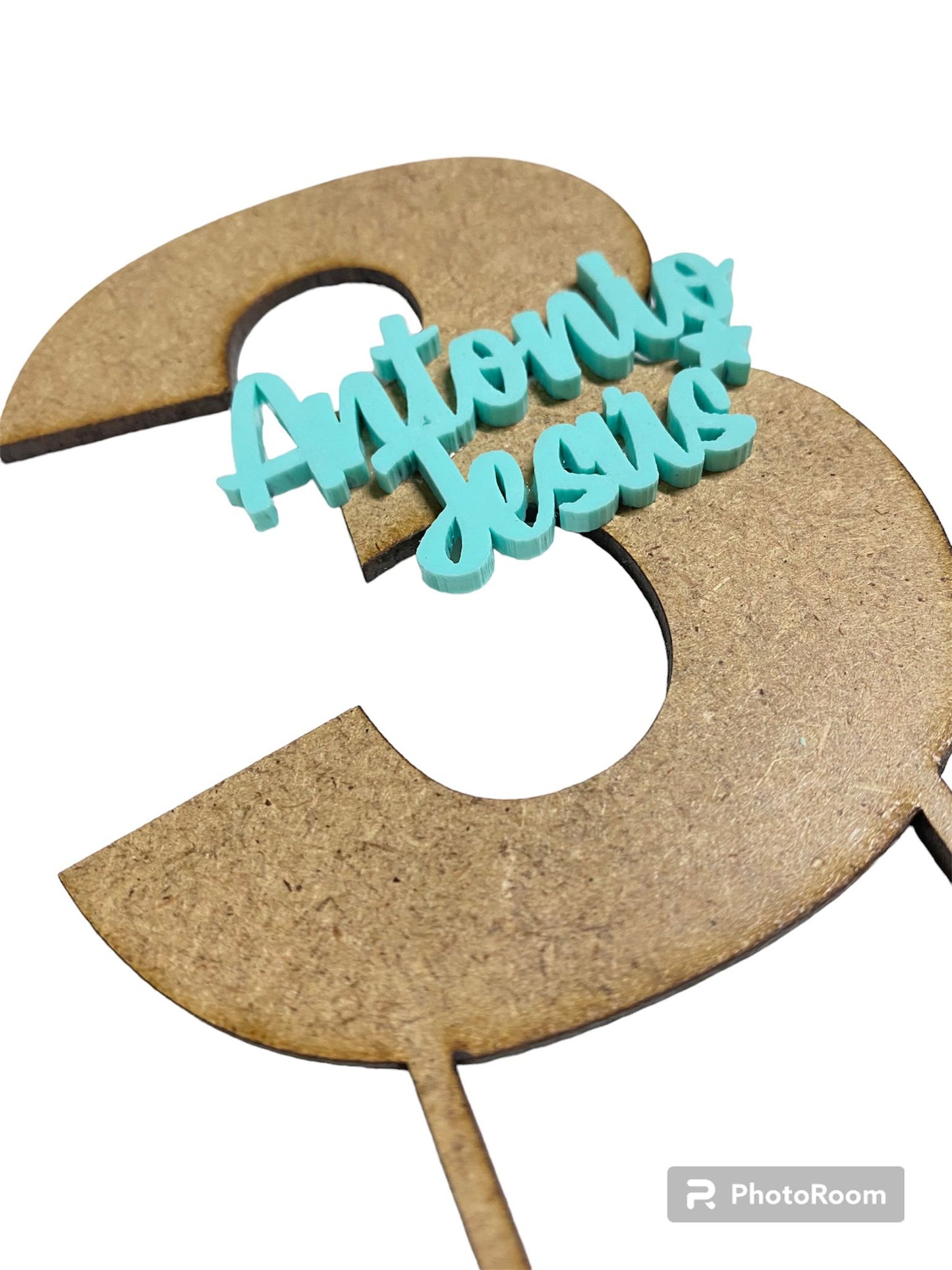 Cake Topper NÚMERO+NOMBRE en varios colores