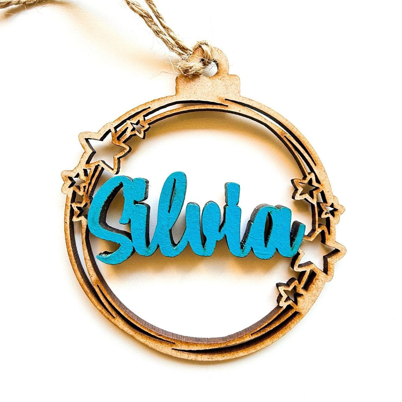 BOLA ESTRELLITAS MADERA NOMBRE COLORES