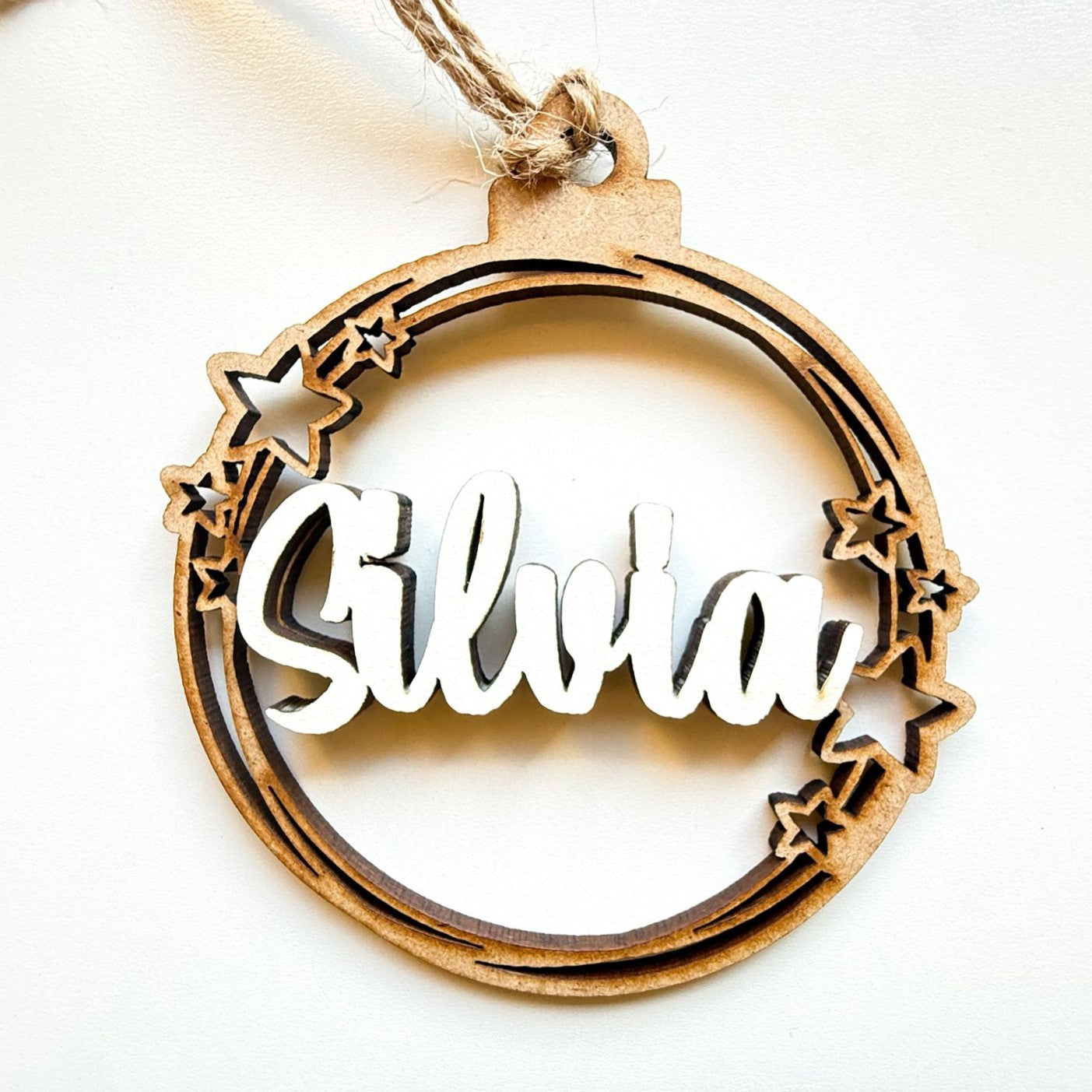 BOLA ESTRELLITAS MADERA NOMBRE COLORES