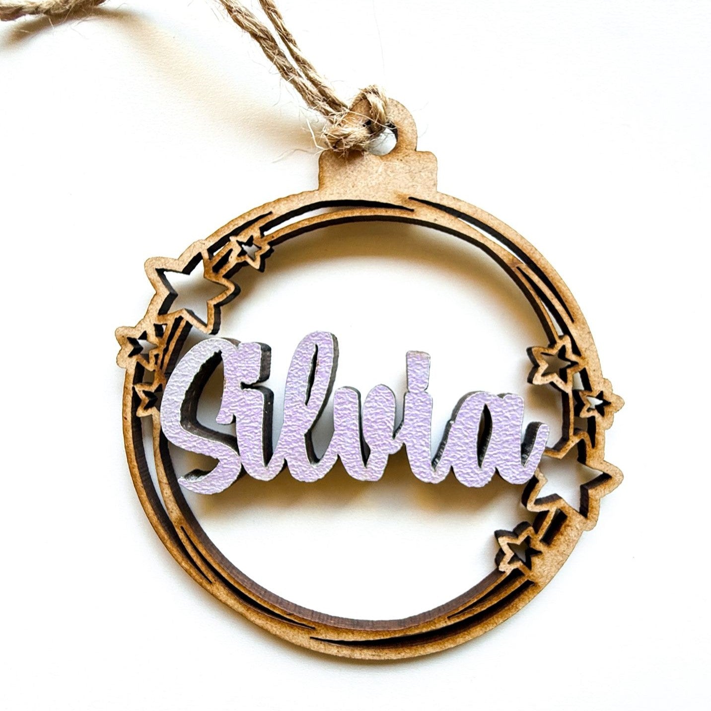 BOLA ESTRELLITAS MADERA NOMBRE COLORES