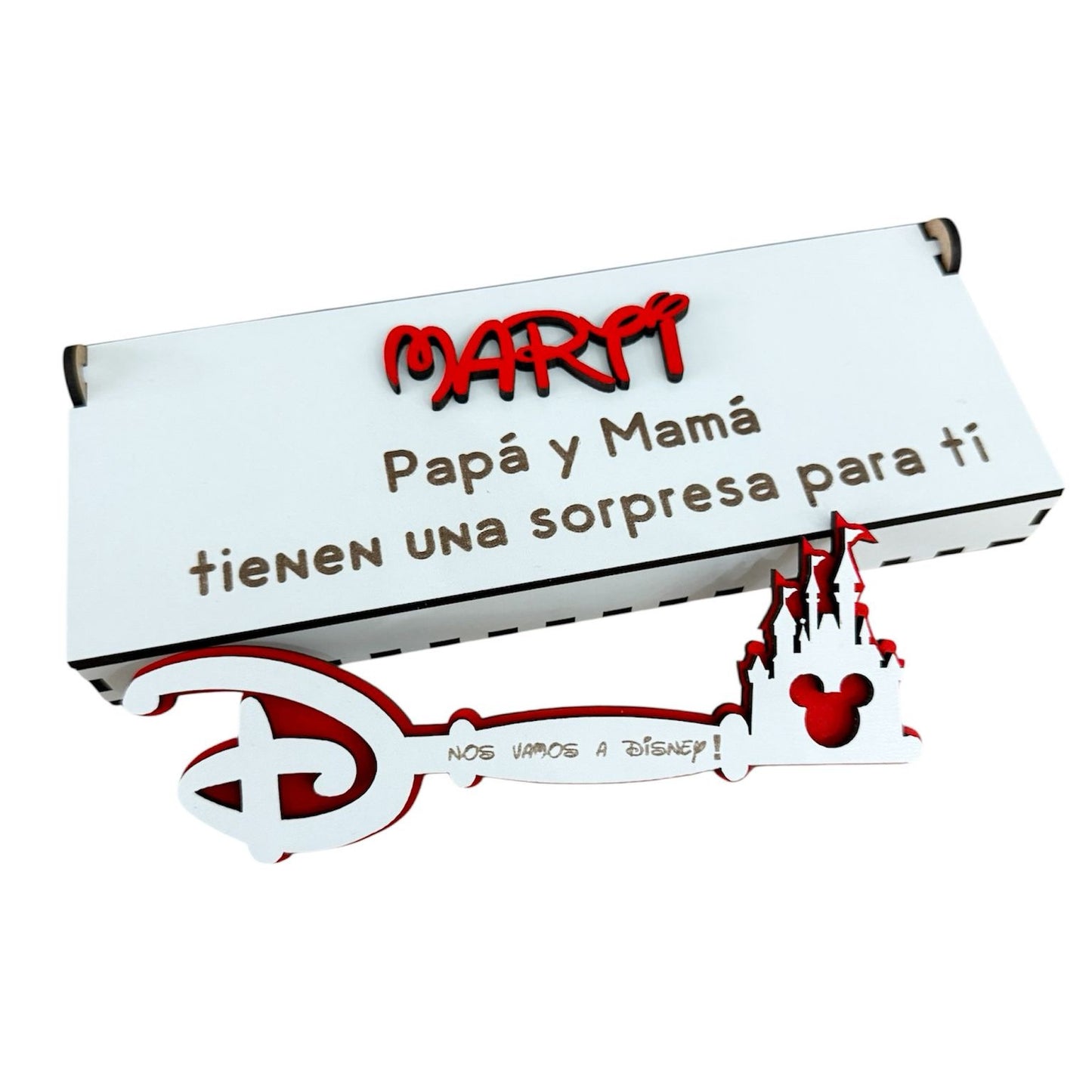 LLAVE MÁGICA DISNEY PERSONALIZADA MADERA -LILA