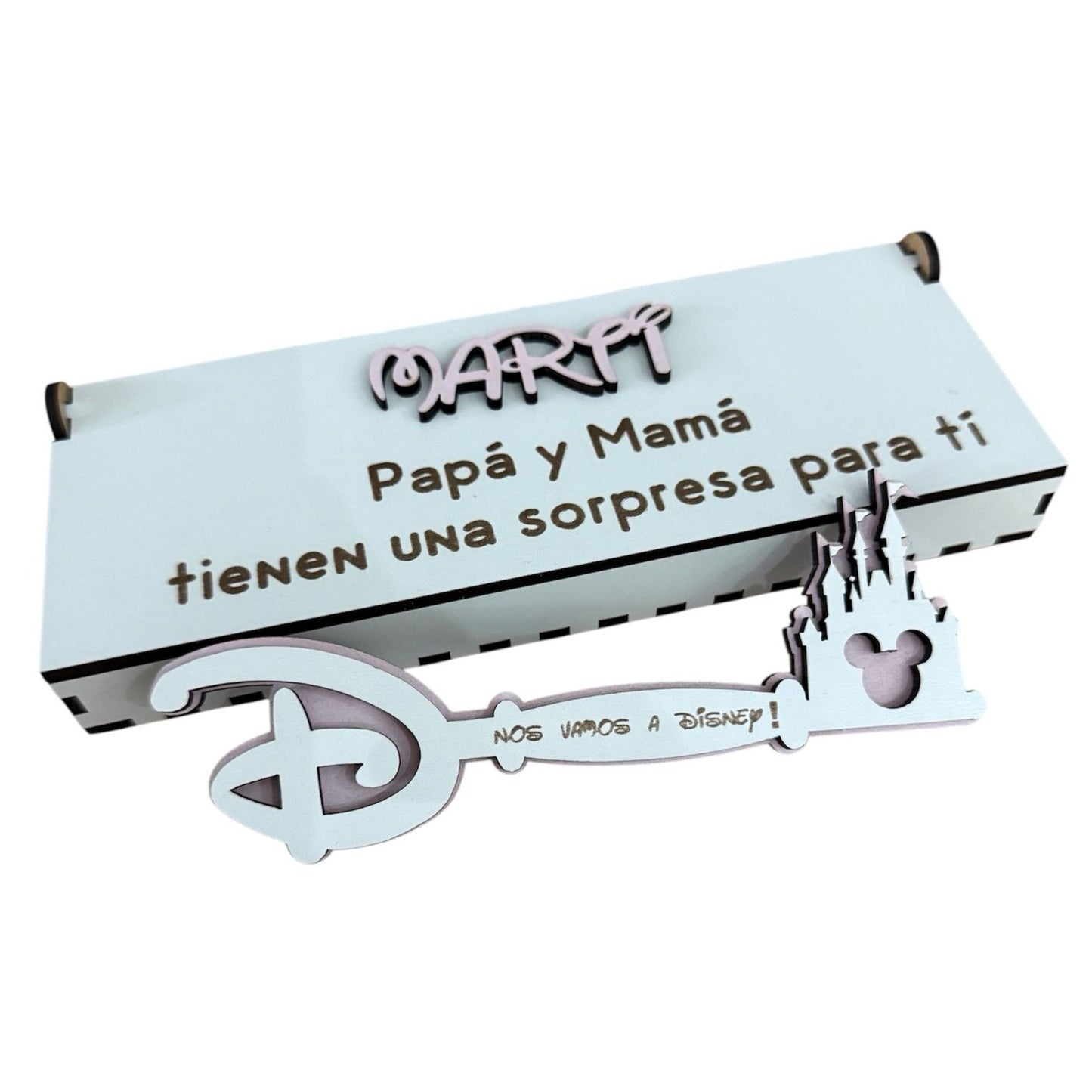 LLAVE MÁGICA DISNEY PERSONALIZADA MADERA -LILA
