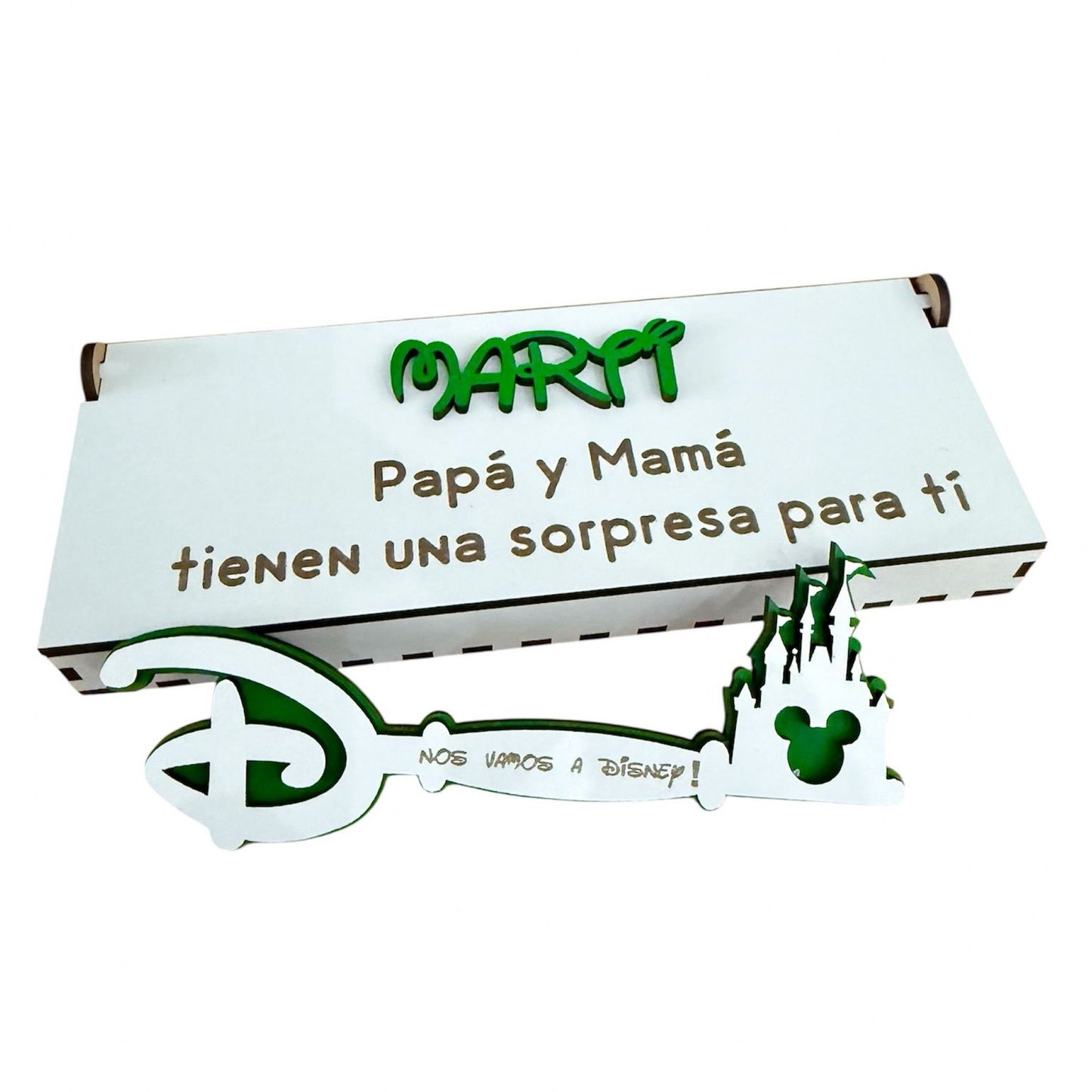 LLAVE MÁGICA DISNEY PERSONALIZADA MADERA -LILA