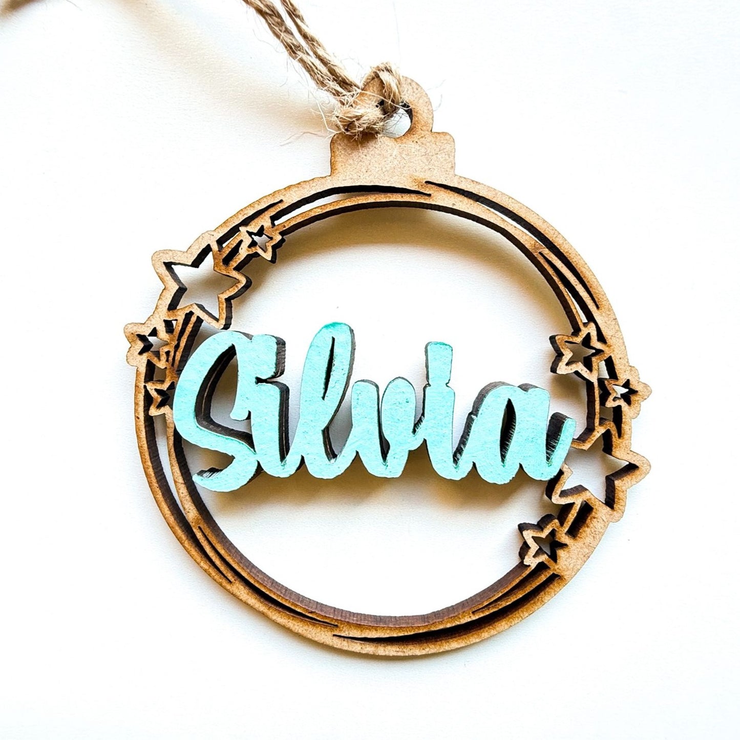 BOLA ESTRELLITAS MADERA NOMBRE COLORES