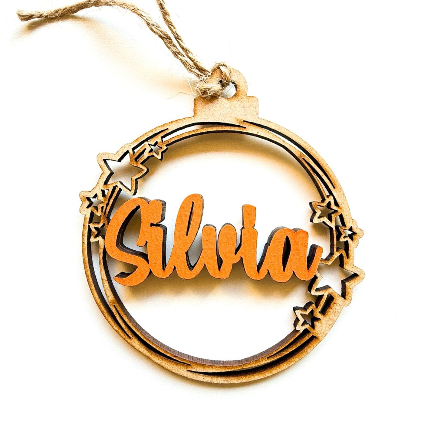 BOLA ESTRELLITAS MADERA NOMBRE COLORES