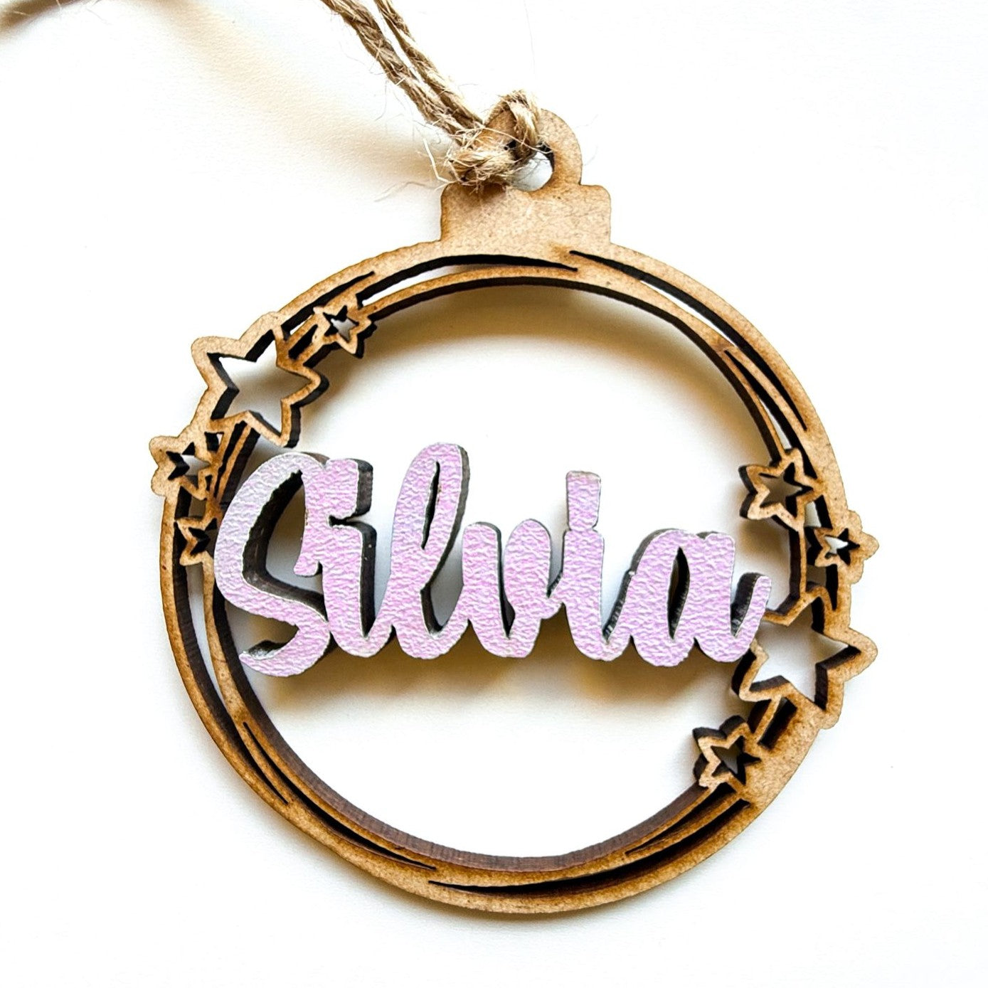 BOLA ESTRELLITAS MADERA NOMBRE COLORES