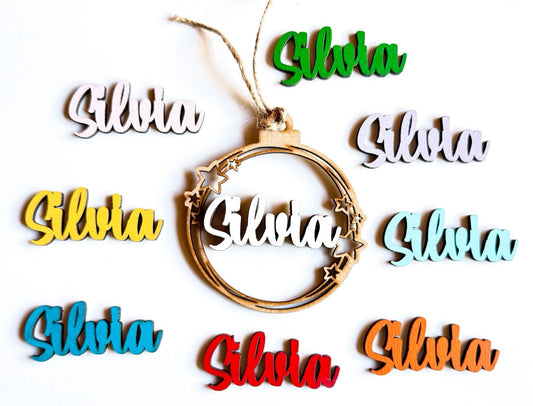 BOLA ESTRELLITAS MADERA NOMBRE COLORES