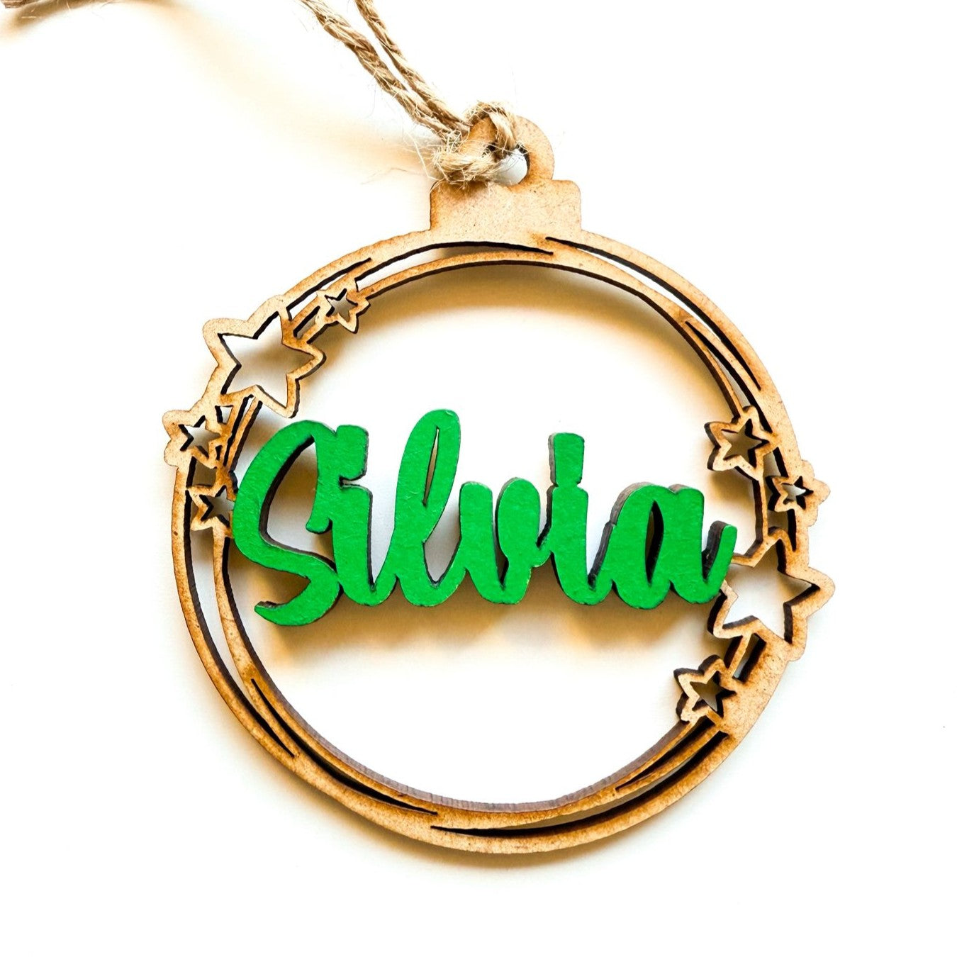 BOLA ESTRELLITAS MADERA NOMBRE COLORES