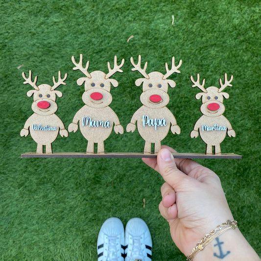 RENOS NAVIDEÑOS  DECORATIVOS PERSONALIZADOS DE MADERA